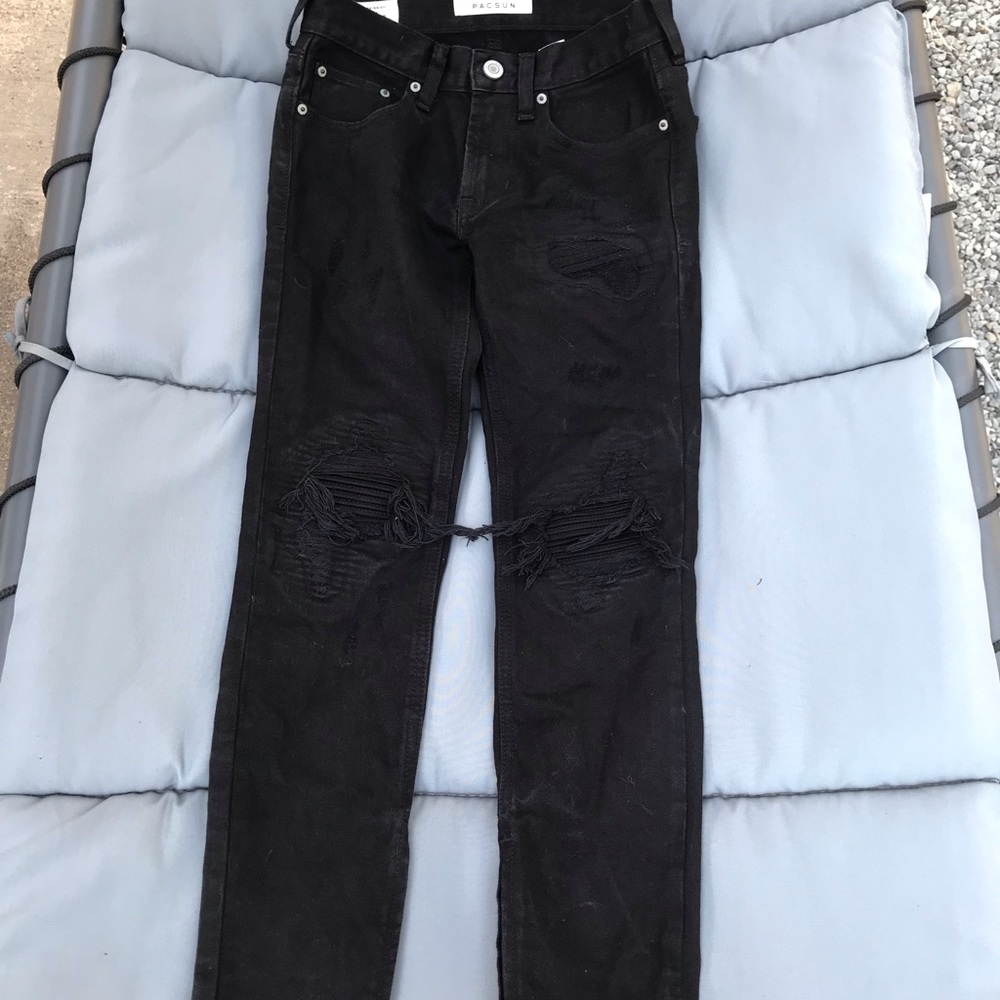 Pacsun ‘Black Biker Jeans’ Zippers on ankles